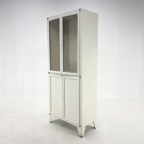 Image 1 of Vintage iron and glass medical cabinet, Czechoslovakia