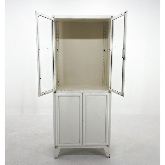 Image 1 of Vintage iron and glass medical cabinet, Czechoslovakia