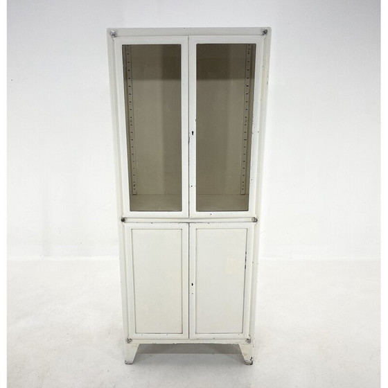 Image 1 of Vintage iron and glass medical cabinet, Czechoslovakia