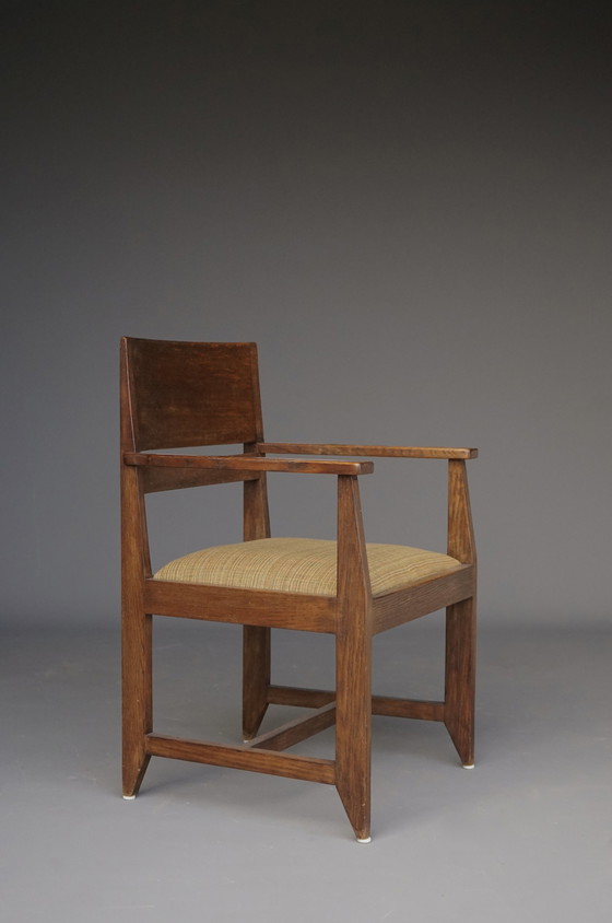 Image 1 of Henk Wouda Oak Armchairs For H.Pander & Zn. 1930S