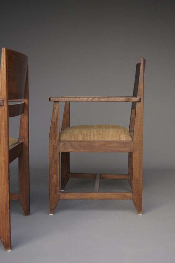 Image 1 of Henk Wouda Oak Armchairs For H.Pander & Zn. 1930S