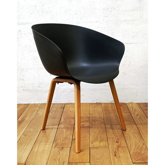 Image 1 of Vintage black plastic chair
