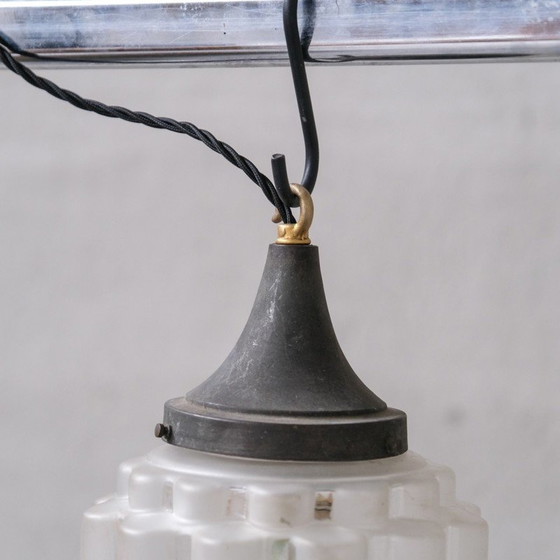 Image 1 of Vintage Art Deco pendant lamp in two-tone glass, France 1920