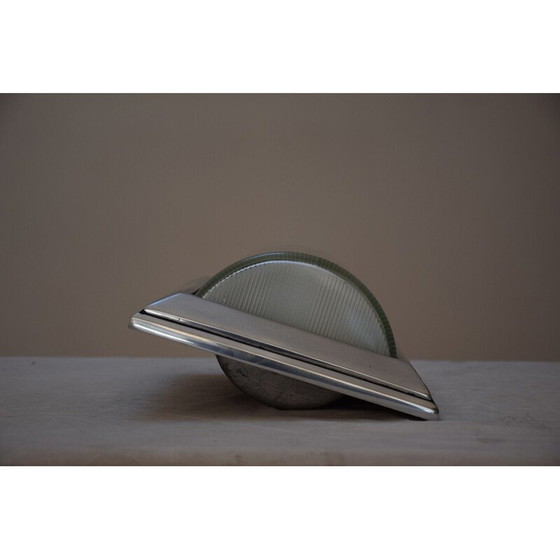 Image 1 of Pair of vintage chrome-plated metal boat sconces, 1930