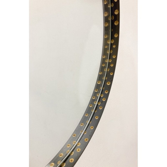 Image 1 of Vintage drop-shaped mirror in brass and steel, Italy 1970