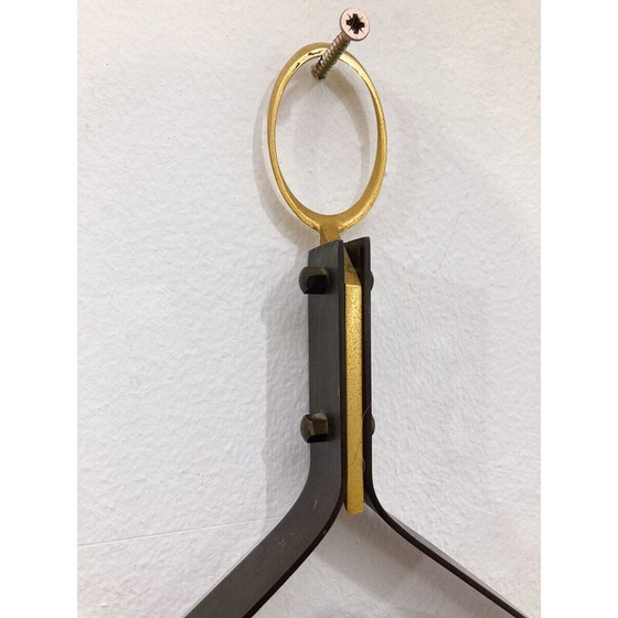 Image 1 of Vintage drop-shaped mirror in brass and steel, Italy 1970
