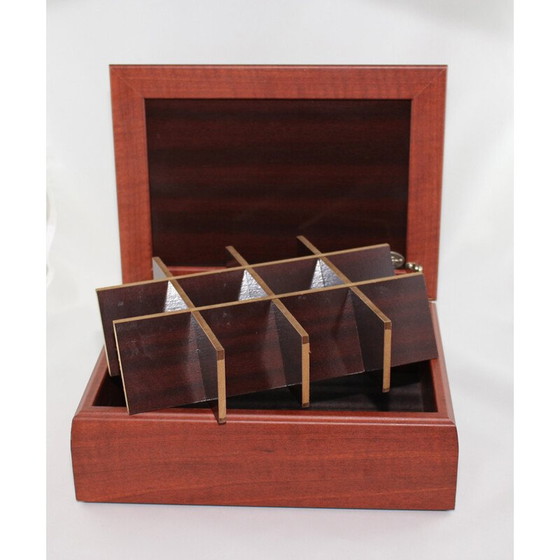 Image 1 of Vintage wooden tea box with sterling silver lid from Hazorfim