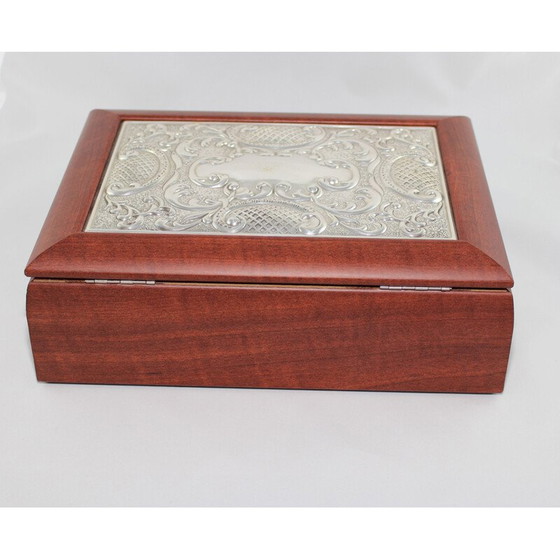 Image 1 of Vintage wooden tea box with sterling silver lid from Hazorfim