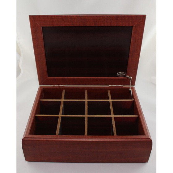 Image 1 of Vintage wooden tea box with sterling silver lid from Hazorfim