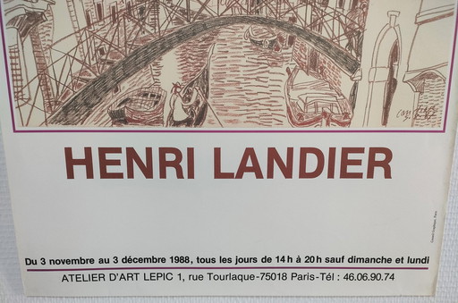 Original Poster Venezia Exhibition Henri Landier Paris 1988