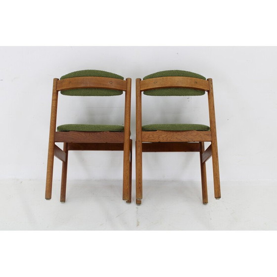 Image 1 of Pair of vintage oakwood Danish chairs by Fdb Mobler, Denmark 1970s