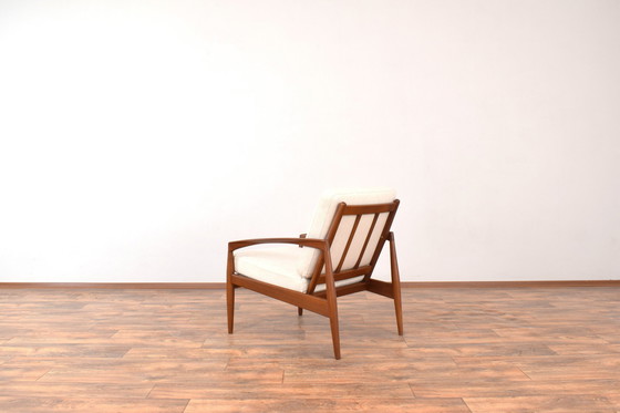 Image 1 of Fully Restored Teak Paper Knife Lounge Chair By Kai Kristiansen For Magnus Olesen, 1960S