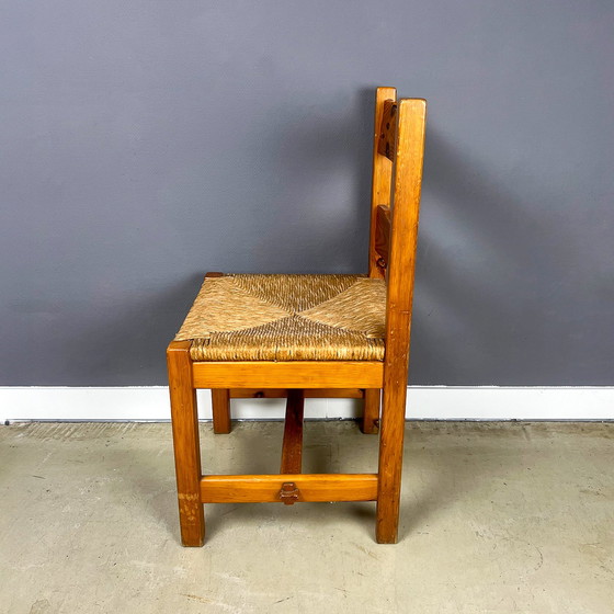 Image 1 of 4x Pine And Rush Dinningchairs