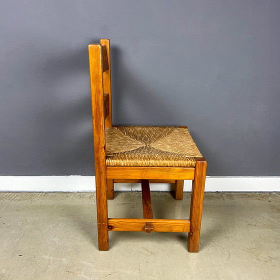 Image 1 of 4x Pine And Rush Dinningchairs