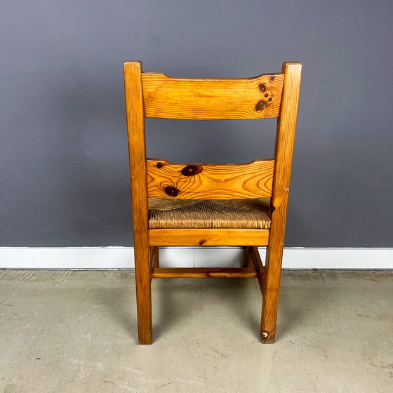 Image 1 of 4x Pine And Rush Dinningchairs