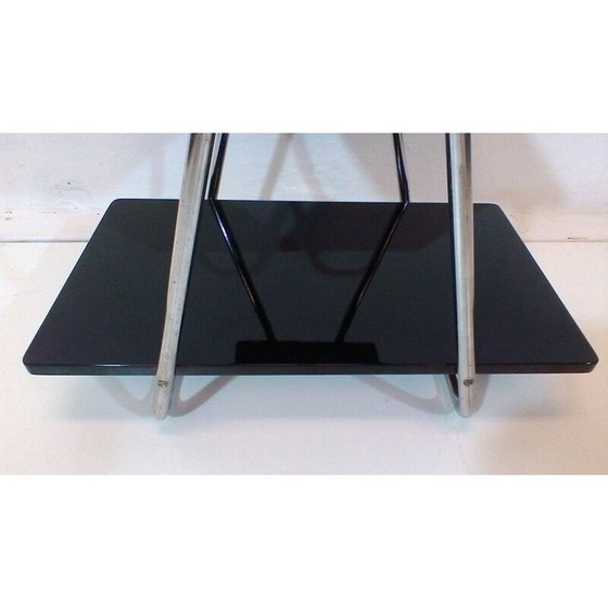 Image 1 of Vintage wood and chrome steel coffee table by Robert Slezák, Czechoslovakia 1940