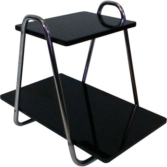 Image 1 of Vintage wood and chrome steel coffee table by Robert Slezák, Czechoslovakia 1940