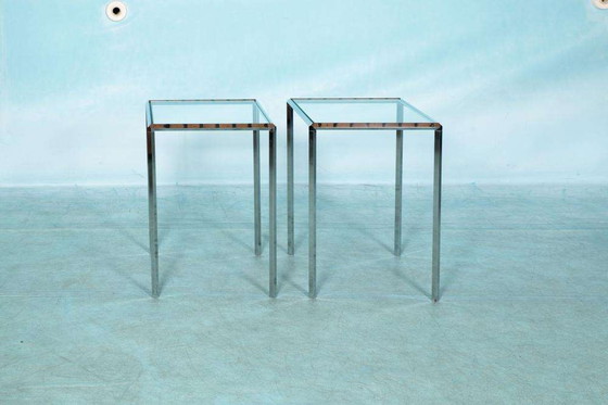 Image 1 of Tables d'appoint vintage Herman Miller verre&chrome, Converta