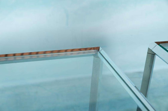 Image 1 of Tables d'appoint vintage Herman Miller verre&chrome, Converta