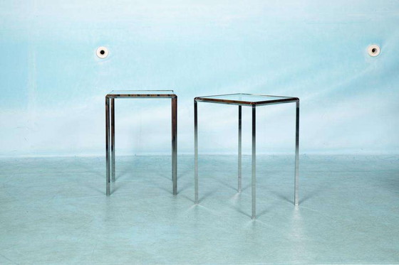 Image 1 of Tables d'appoint vintage Herman Miller verre&chrome, Converta