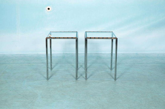 Image 1 of Tables d'appoint vintage Herman Miller verre&chrome, Converta