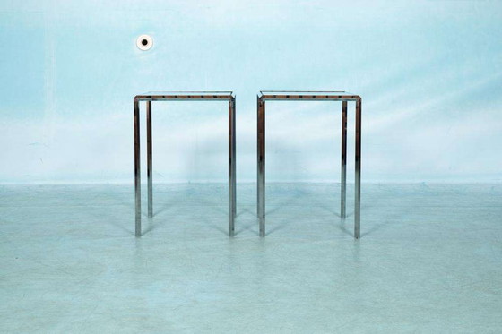 Image 1 of Tables d'appoint vintage Herman Miller verre&chrome, Converta