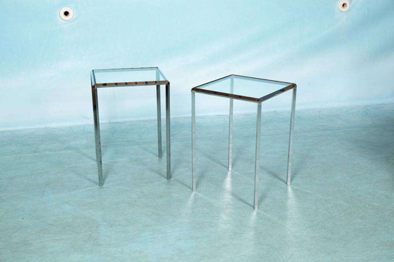 Image 1 of Tables d'appoint vintage Herman Miller verre&chrome, Converta