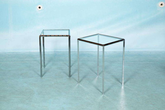Image 1 of Tables d'appoint vintage Herman Miller verre&chrome, Converta