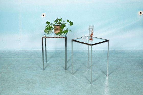 Image 1 of Tables d'appoint vintage Herman Miller verre&chrome, Converta