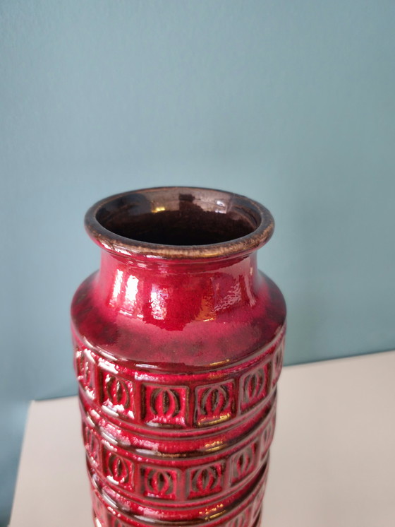 Image 1 of Vintage Scheurich West Germany Vase Vase Red