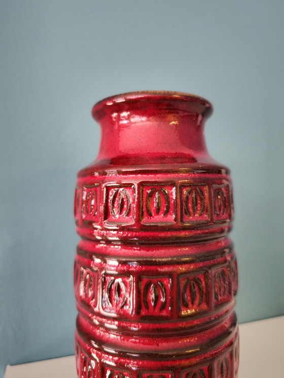 Image 1 of Vintage Scheurich West Germany Vase Vase Red