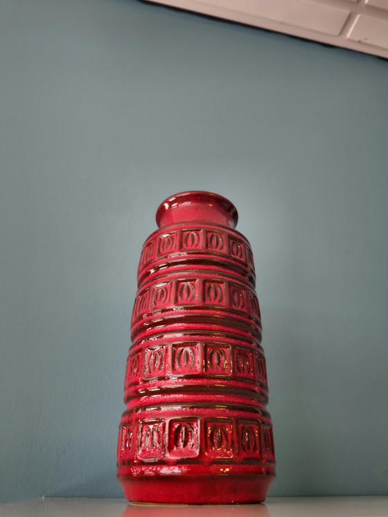 Image 1 of Vintage Scheurich West Germany Vase Vase Rouge