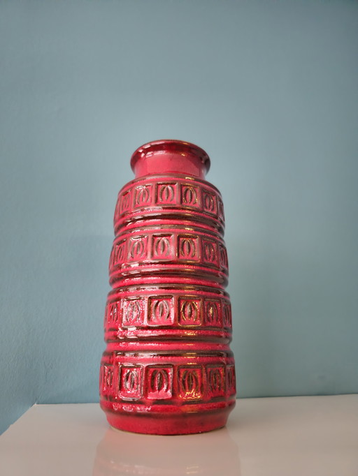 Vintage Scheurich West Germany Vase Vase Rouge