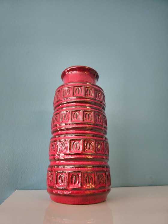 Image 1 of Vintage Scheurich West Germany Vase Vase Rouge