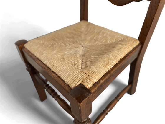 Image 1 of 4x Brutalist Oak Dining Chairs