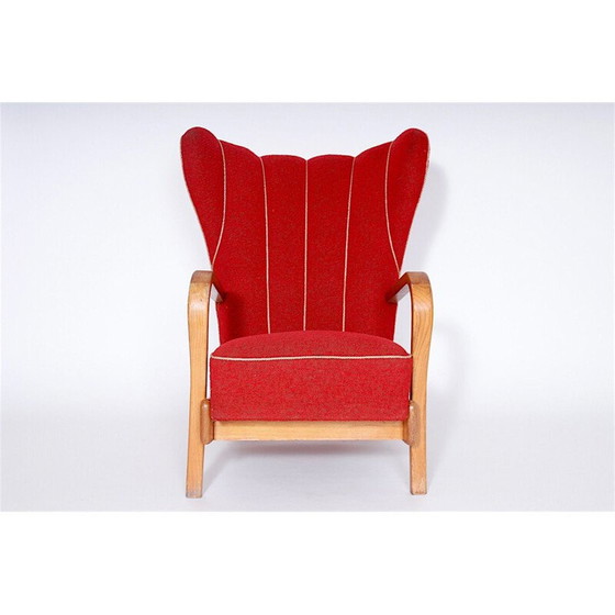 Image 1 of Poltrona vintage con ali rosse, 1950