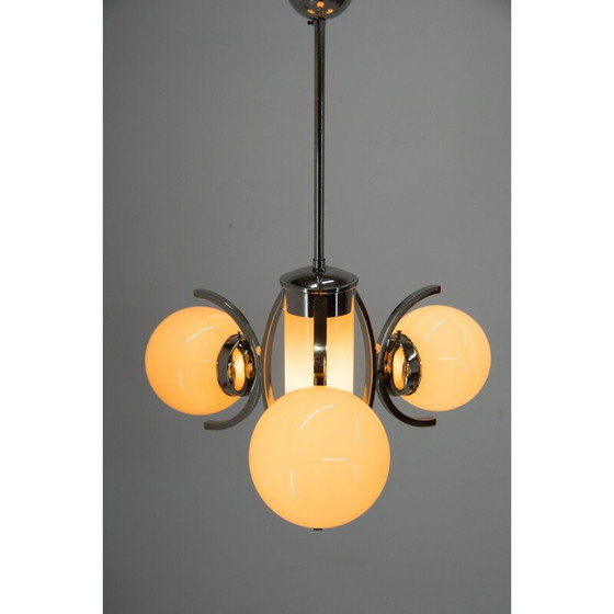 Image 1 of Lampadario in vetro art déco vintage, 1930