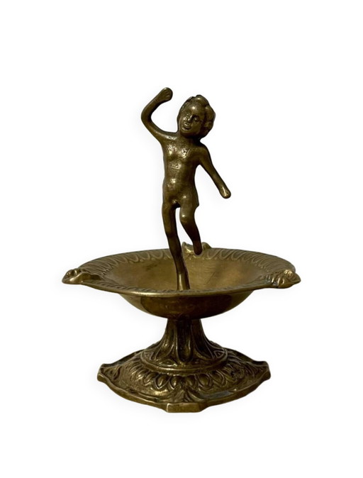 Brass Cherub Ashtray