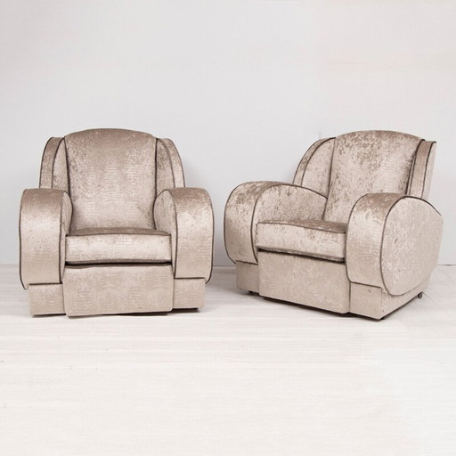 Pair of vintage art deco armchairs