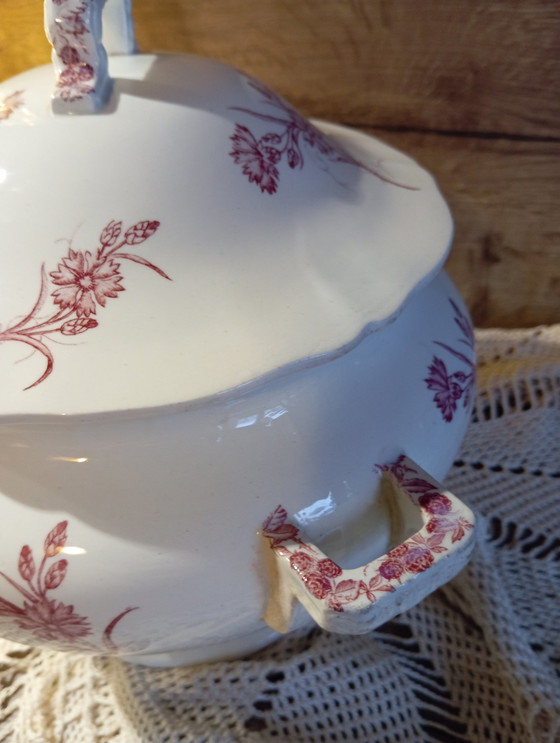 Image 1 of Antique Round Soup Tureen Model Bluets De Longchamp End Xixeme