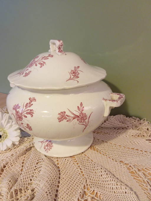 Antique Round Soup Tureen Model Bluets De Longchamp End Xixeme