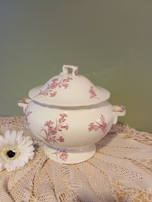 Antique Round Soup Tureen Model Bluets De Longchamp End Xixeme