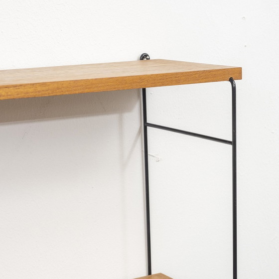 Image 1 of 60s wall shelf, string, teak