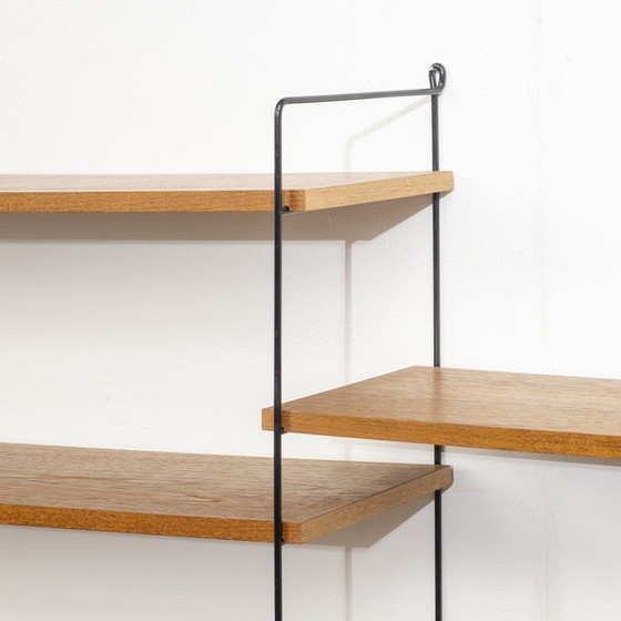 Image 1 of 60s wall shelf, string, teak