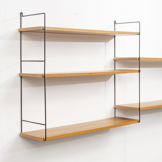 Image 1 of 60s wall shelf, string, teak