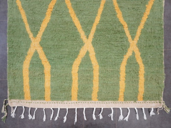 Image 1 of Berber Rug - 268 Cm X 158 Cm - Green And Yellow Wool