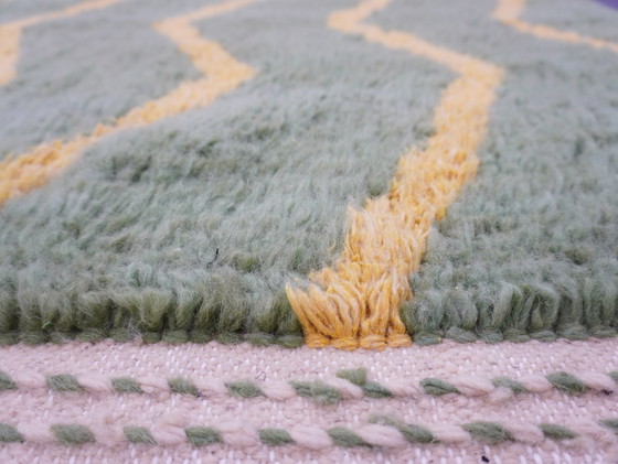 Image 1 of Berber Rug - 268 Cm X 158 Cm - Green And Yellow Wool