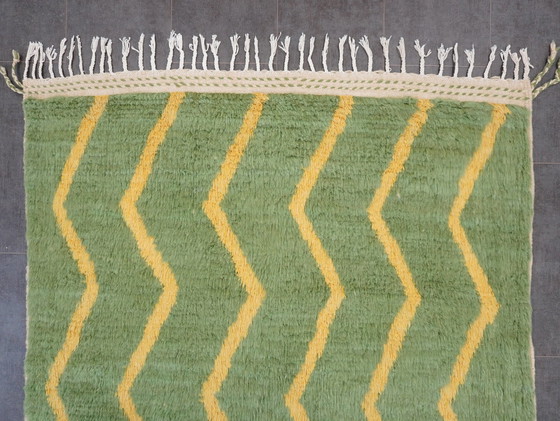 Image 1 of Berber Rug - 268 Cm X 158 Cm - Green And Yellow Wool