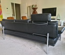 Walter Knoll black leather 3-seater sofa