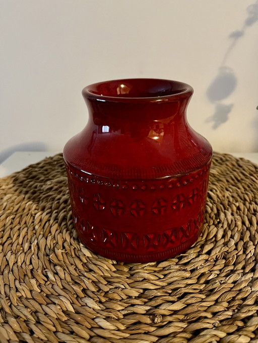 Bitossi Design Aldo Londi Rimini Vase Series Red Rare